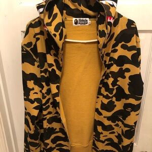 Bape Yellow and Black Camo Hoodie
